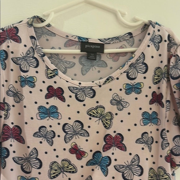 Blue and Red Puff Sleeve Casual Sundress - Picture 2 of 6